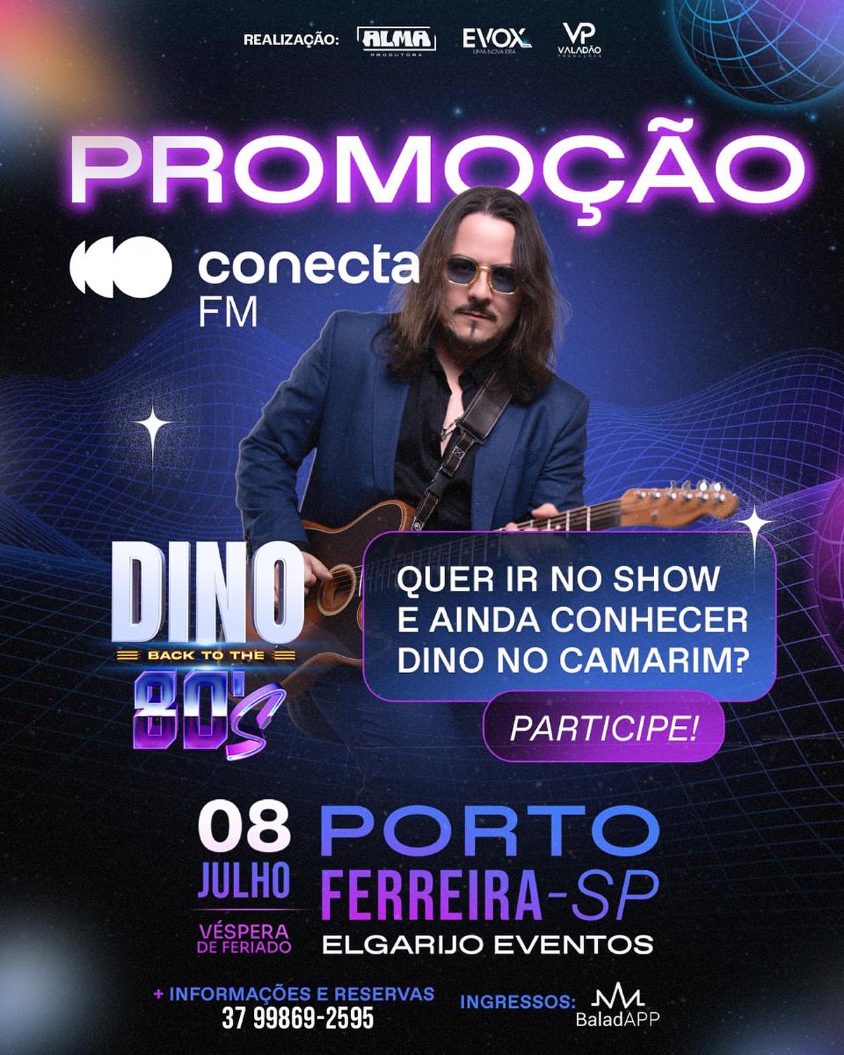 🎁 SORTEIO NO AR! 🎁

A Conecta FM vai te levar pro show do Dino Fonseca com direito a 1 acompanhante + acesso ao camarim! 

📍Onde? ElGarijo Eventos – Porto Ferreira
📅 Quando? Show dia 08/07 | Sorteio: 04/07

👉 Para participar:

✅ Curta este post

✅ Siga @conectafm

✅ Comente marcando seu acompanhante (pode comentar quantas vezes quiser!)

💥 Boa sorte! E nos vemos no show! 💥

#SorteioConecta #DinoFonseca #ConectaFM #ShowComCamarim